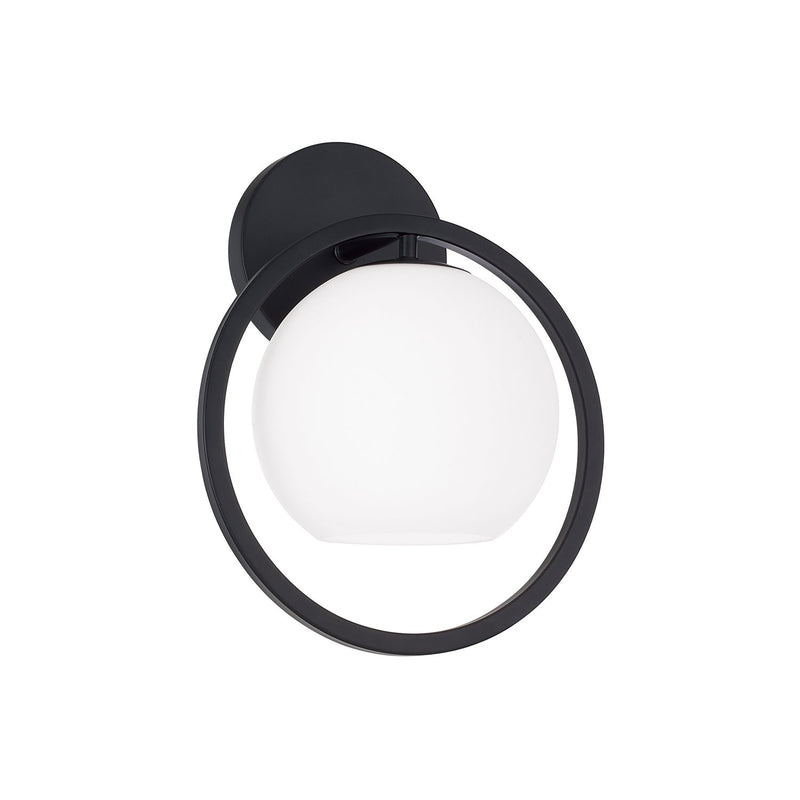 Zeek Circle Wall Sconce in Matte Black