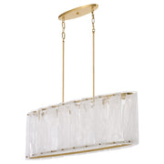 Prestige 6 Light Linear Pendant in Aged Brass