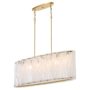 Prestige 6 Light Linear Pendant in Aged Brass