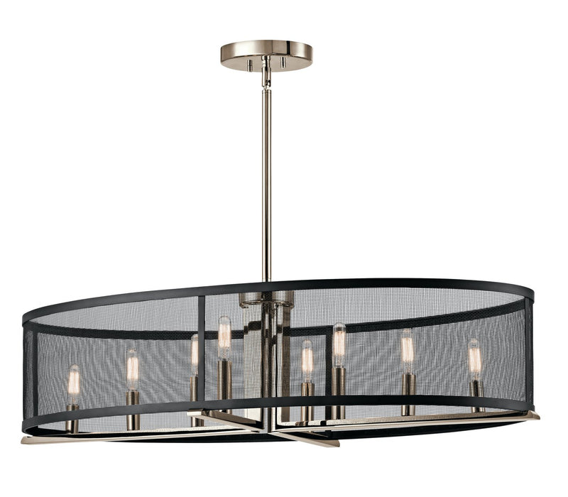 Titus 8-Light Oval Chandelier in Polished Nickel