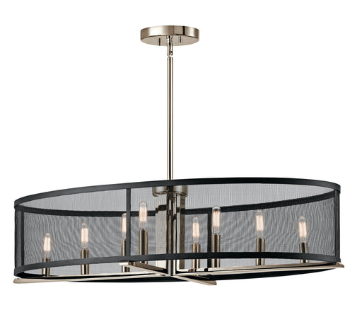 Titus Oval Chandelier/Pendant 8-Light in Polished Nickel