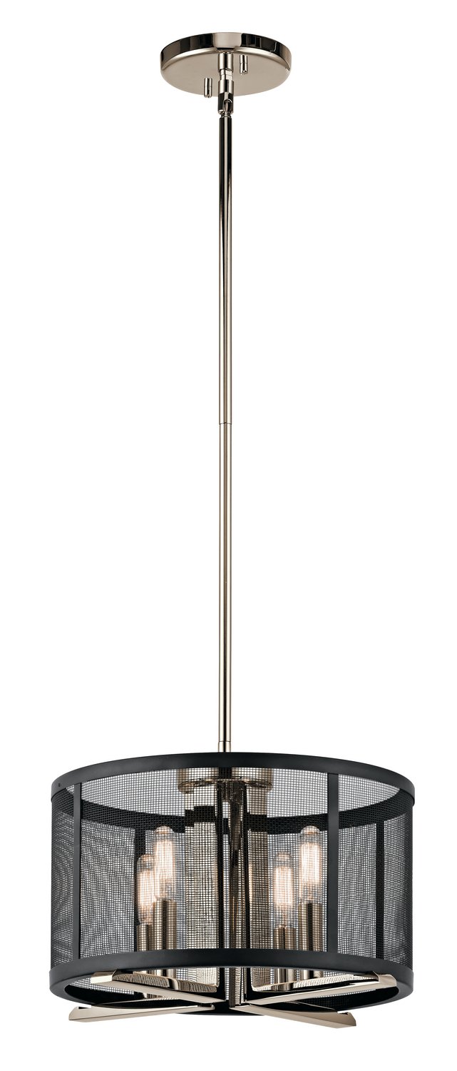 Titus 4-Light Convertible Chandelier in Polished Nickel