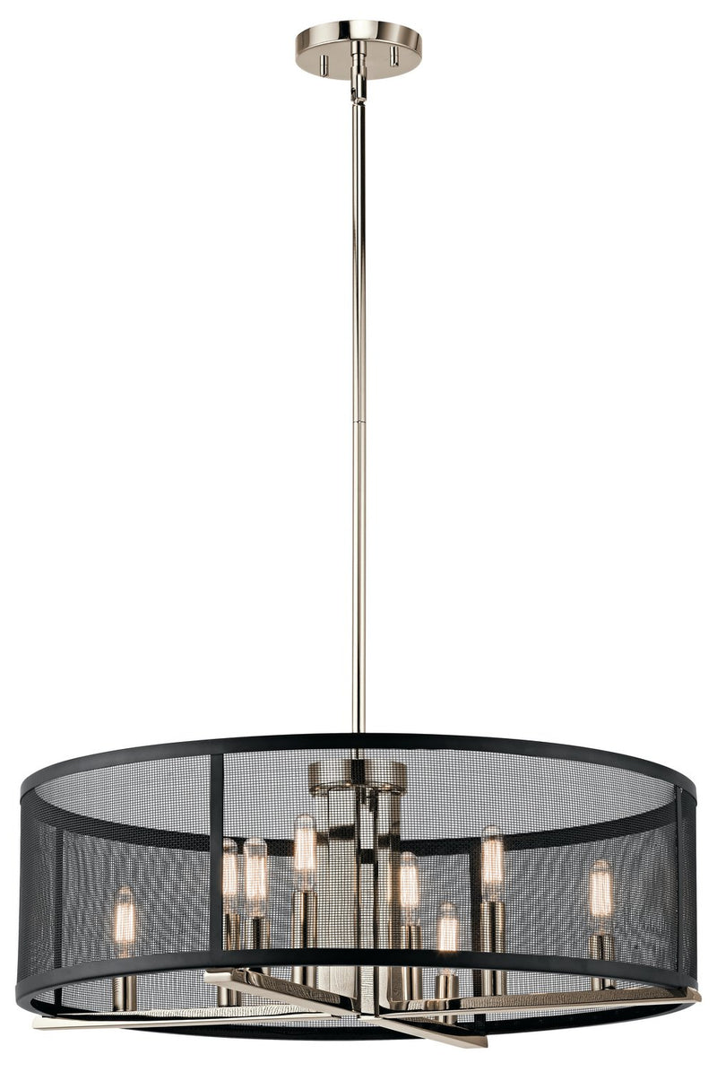 Titus 8-Light Round Chandelier in Polished Nickel