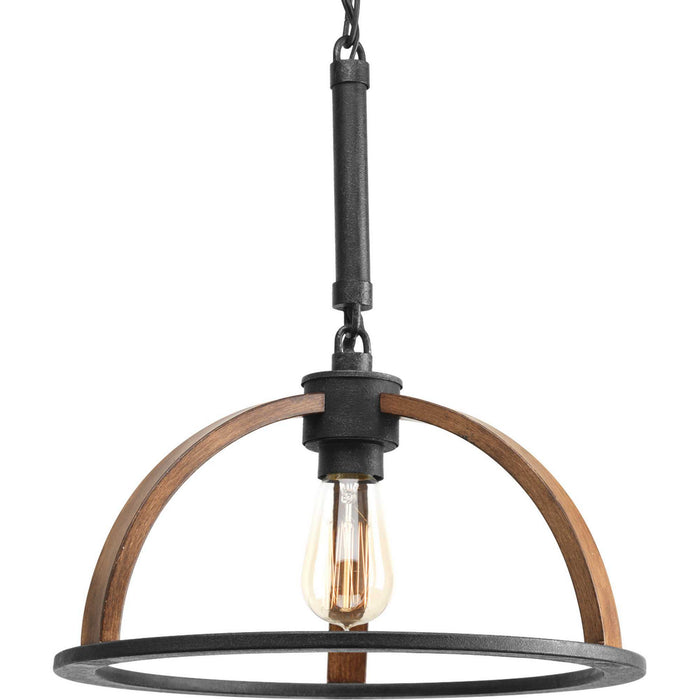 Trestle One Light Pendant in Gilded Iron