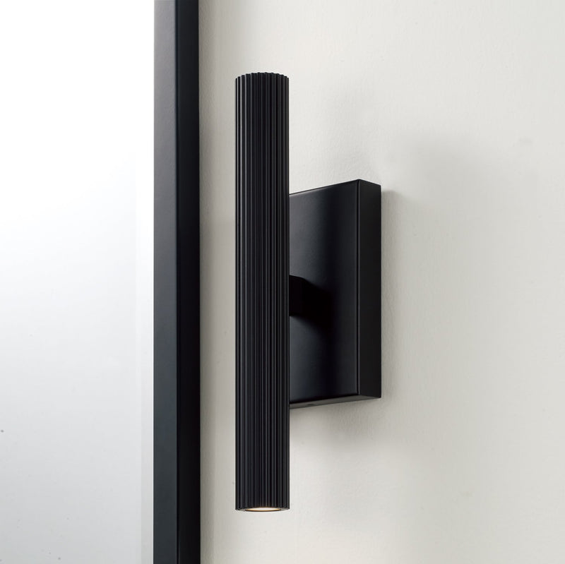 Ian Large 2-Light Wall Sconce in Matte Black