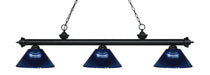 Riviera 3 Light Billiard in Matte Black with Dark Blue Shade