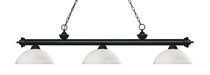 Riviera 3 Light Billiard in Matte Black with Matte Opal Glass