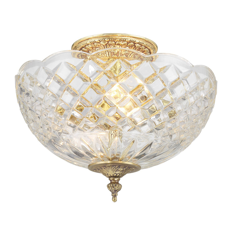 Milton 2 Light 10" Semi Flush Mount in Olde Brass