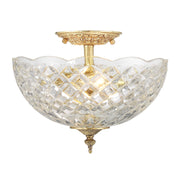 Milton 2 Light 10" Semi Flush Mount in Olde Brass