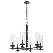 Lee Boulevard 6 Light Glass Chandelier in Matte Black
