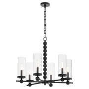 Lee Boulevard 6 Light Glass Chandelier in Matte Black
