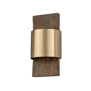 Sidney LED Wall Sconce in Nordic Wood and Matte Brass
