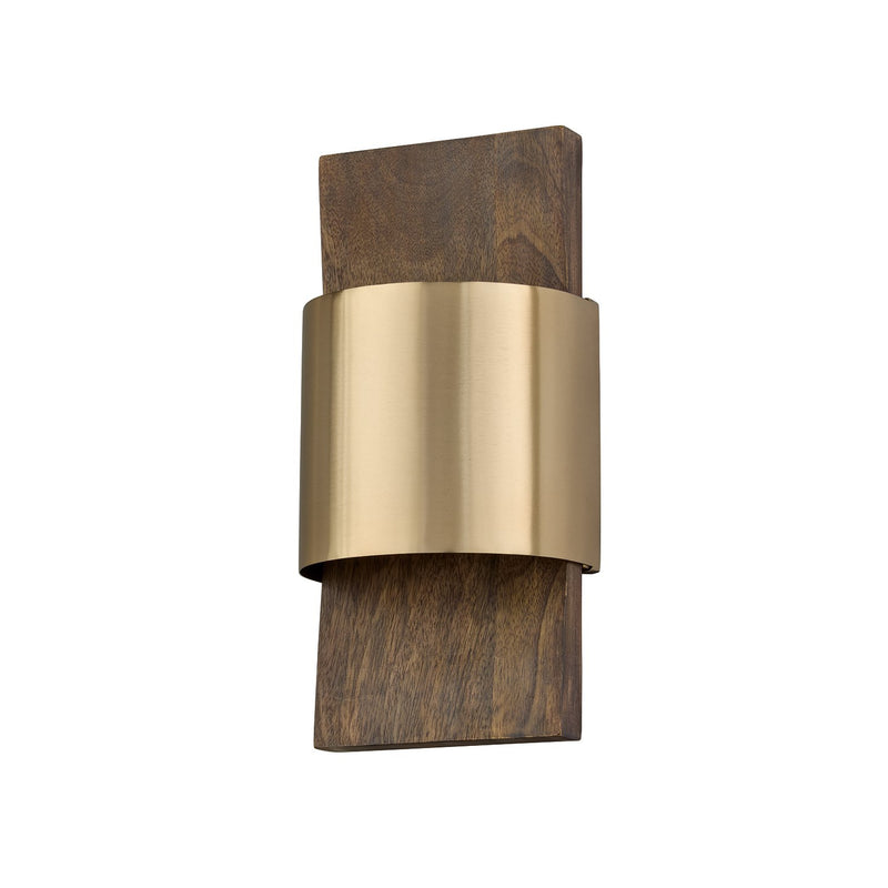 Sidney LED Wall Sconce in Nordic Wood and Matte Brass