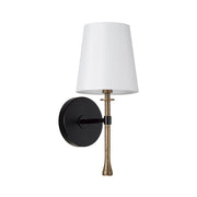 Hollis Wall Sconce in Matte Black with Hammered Gold