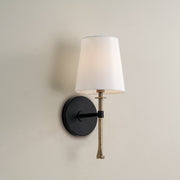 Hollis Wall Sconce in Matte Black with Hammered Gold