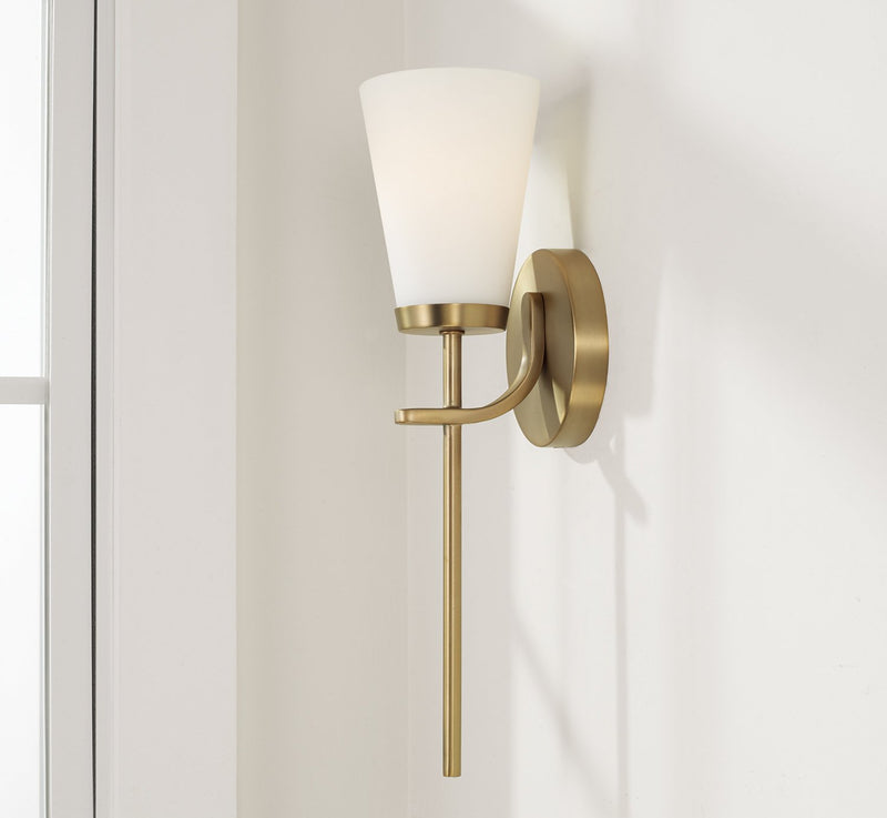 Drake Wall Sconce in Aged Brass