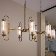 Whitmire 6 Light Linear Chandelier in Brushed Brass