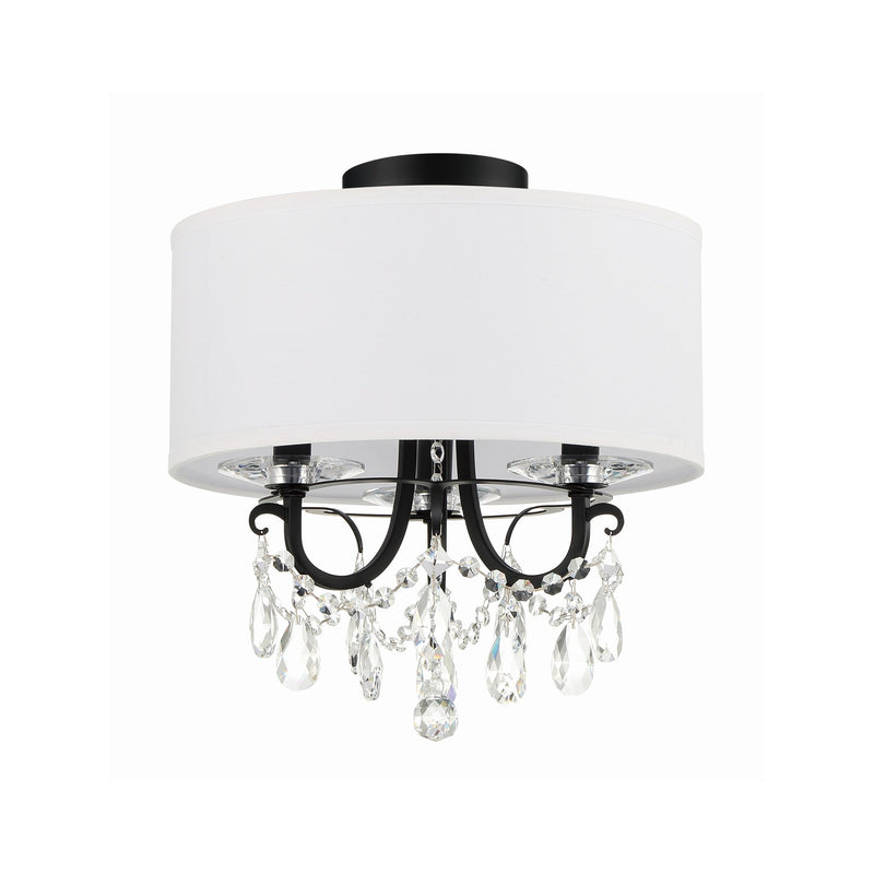 Othello 3 Light 14" Semi Flush Mount in Matte Black