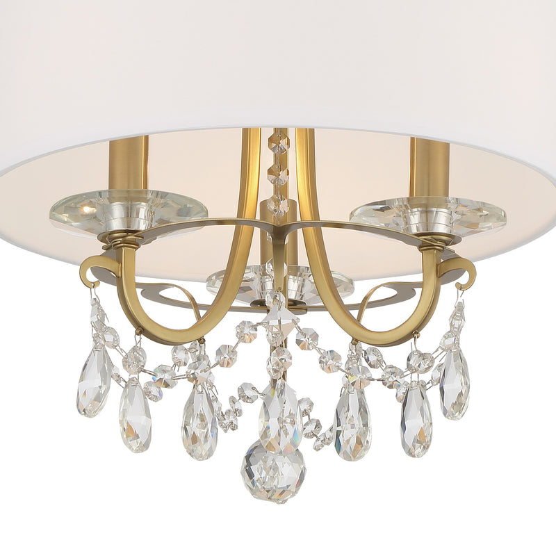 Othello 3 Light 14" Semi Flush Mount in Vibrant Gold