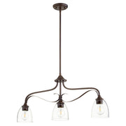Jardin 3 Light Linear Chandelier in Oiled Bronze w