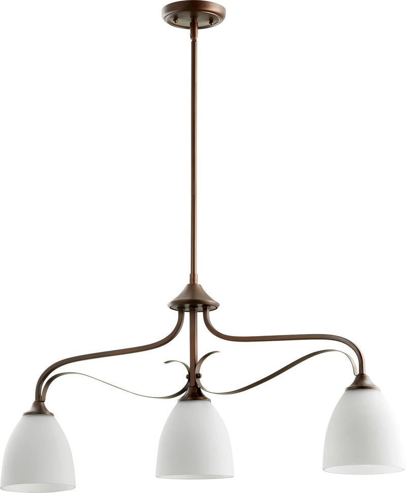 Jardin 3 Light Linear Chandelier in Oiled Bronze