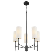Hamilton 5 Light Chandelier in Matte Black