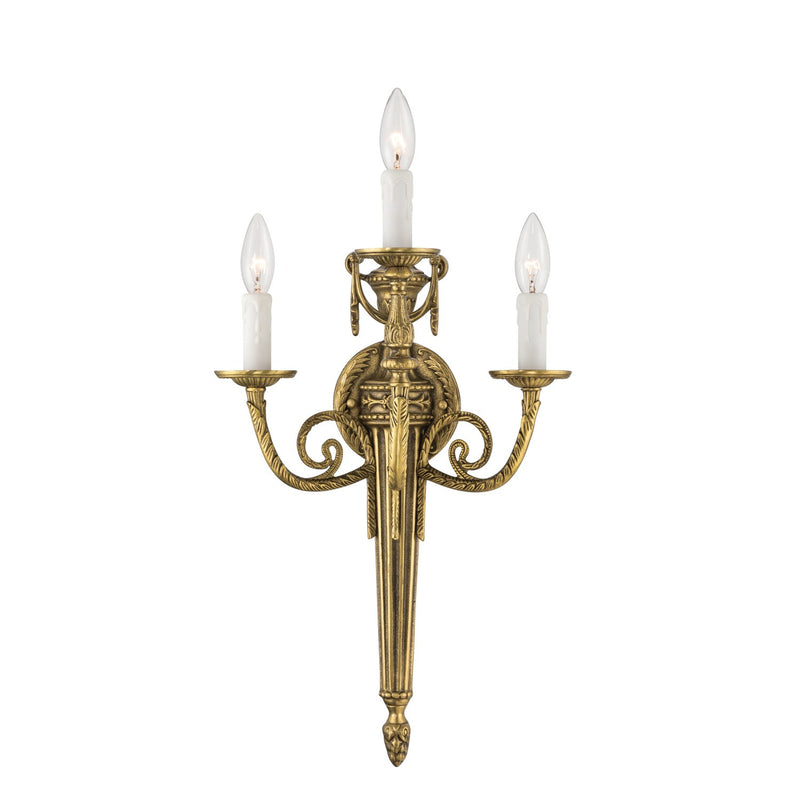 Loxley 3 Light 12.75" Sconce in Matte Brass