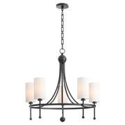 Lee Boulevard 5 Light Bead Chandelier in Matte Black