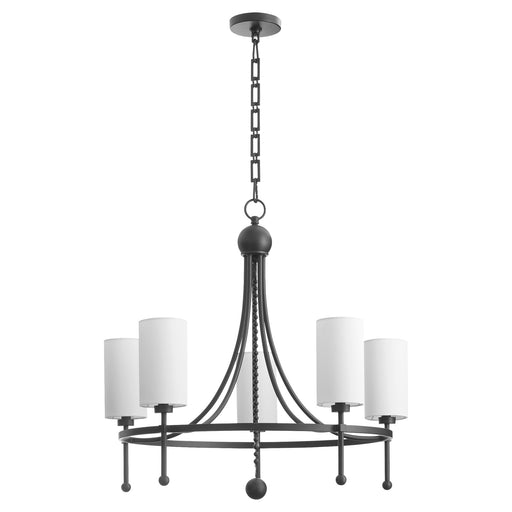 Lee Boulevard 5 Light Bead Chandelier in Matte Black
