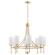 Lee Boulevard 8 Light Bead Chandelier in Aged Brass