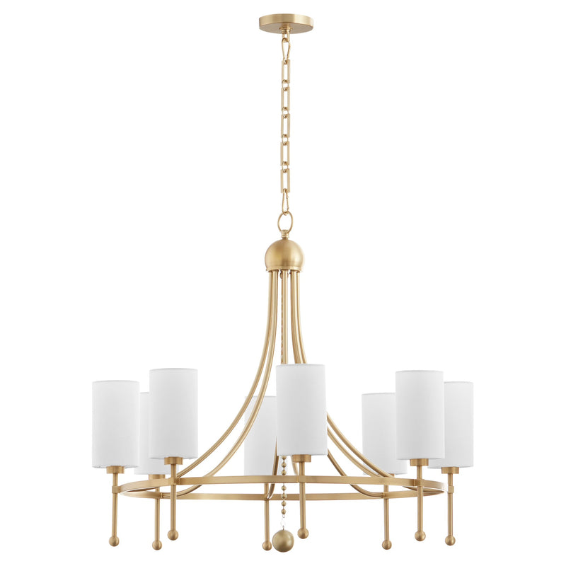 Lee Boulevard 8 Light Bead Chandelier in Aged Brass