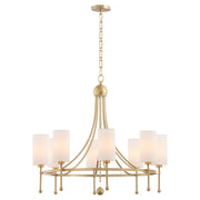 Lee Boulevard 8 Light Bead Chandelier in Aged Brass