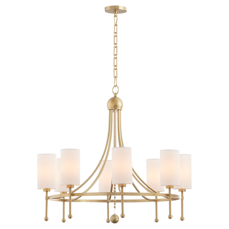 Lee Boulevard 8 Light Bead Chandelier in Aged Brass