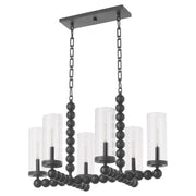 Lee Boulevard 6 Light Linear Chandelier in Matte Black