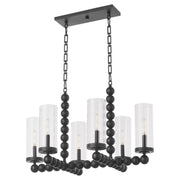 Lee Boulevard 6 Light Linear Chandelier in Matte Black
