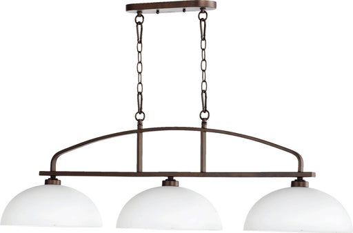 Reyes 3 Light Linear Chandelier in Oiled Bronze