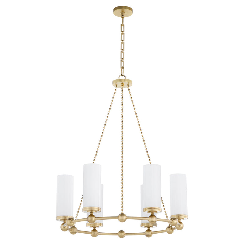 Lee Boulevard 2.0 6 Light Chandelier in Aged Brass