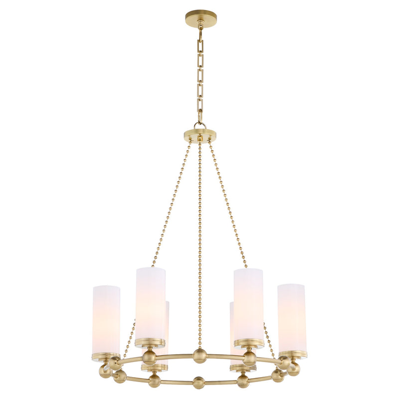 Lee Boulevard 2.0 6 Light Chandelier in Aged Brass