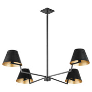 Bliss 48" 4 Light Chandelier in Matte Black