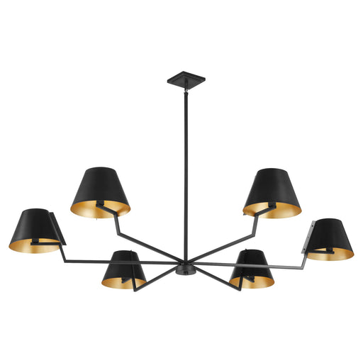Bliss 60" 6 Light Chandelier in Matte Black