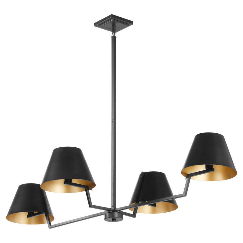 Bliss 50" 4 Light Linear Chandelier in Matte Black