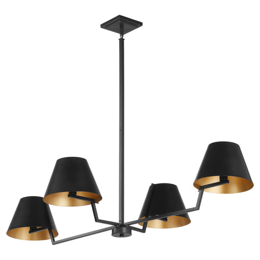 Bliss 50" 4 Light Linear Chandelier in Matte Black