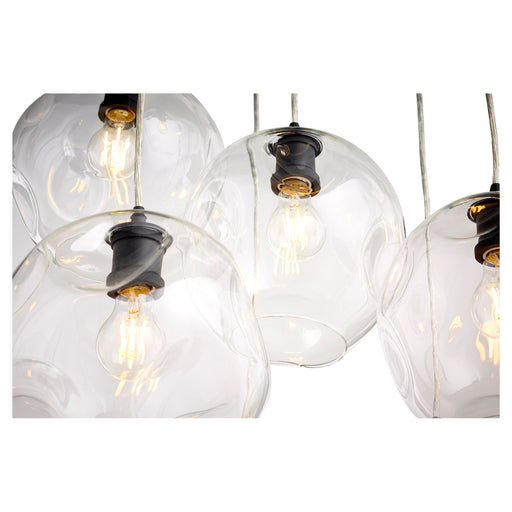 Numen 7 Light Cluster Pendant in Textured Black