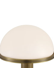 Promenade Cordless Table Lamp in Polished Antique Brass / White