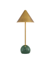 Journey Cordless Table Lamp in Green / Painted Antique Brass