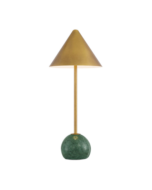 Journey Cordless Table Lamp in Green / Painted Antique Brass