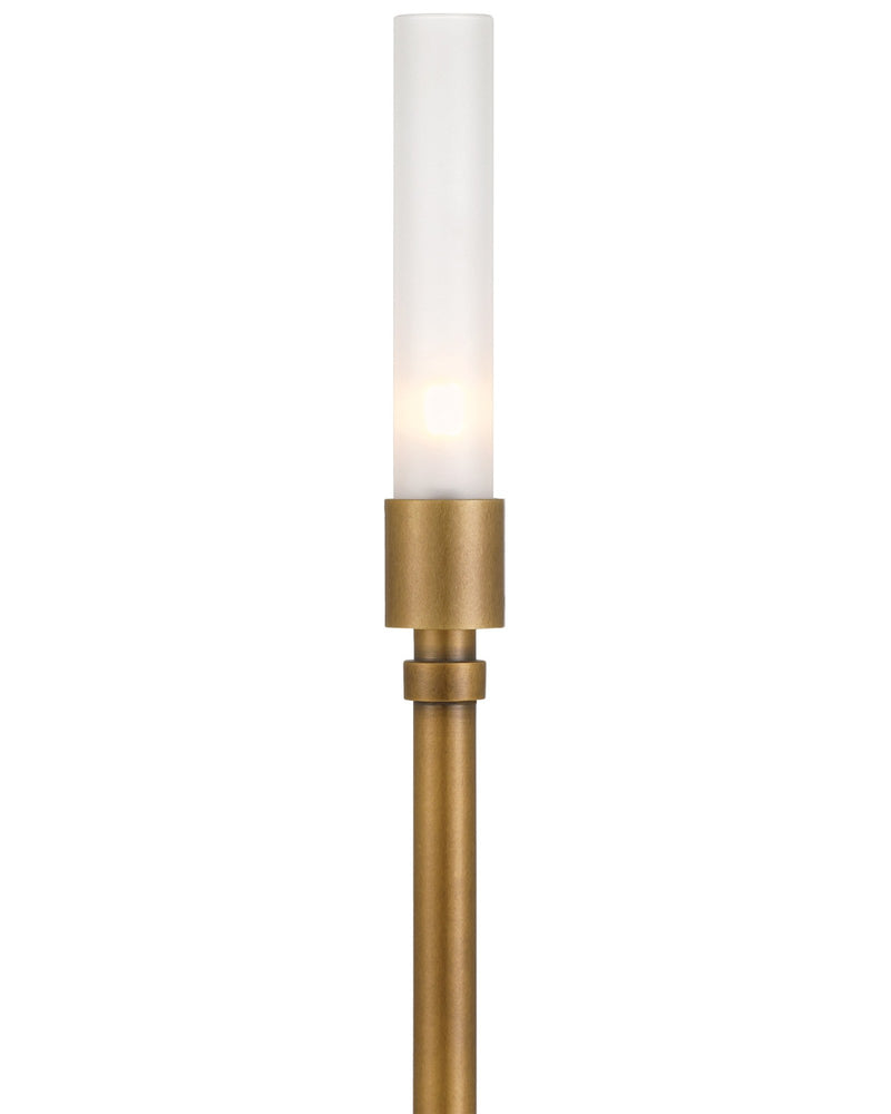 Paseo Cordless Table Lamp in Polished Antique Brass / Frosted