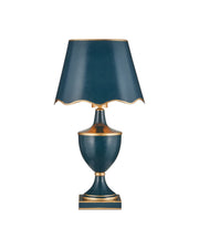 Travelogue Cordless Table Lamp in Navy Crackle / Gold
