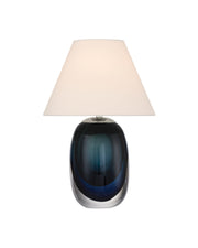 Danza Cordless Table Lamp in Blue / Clear / Polished NIckel