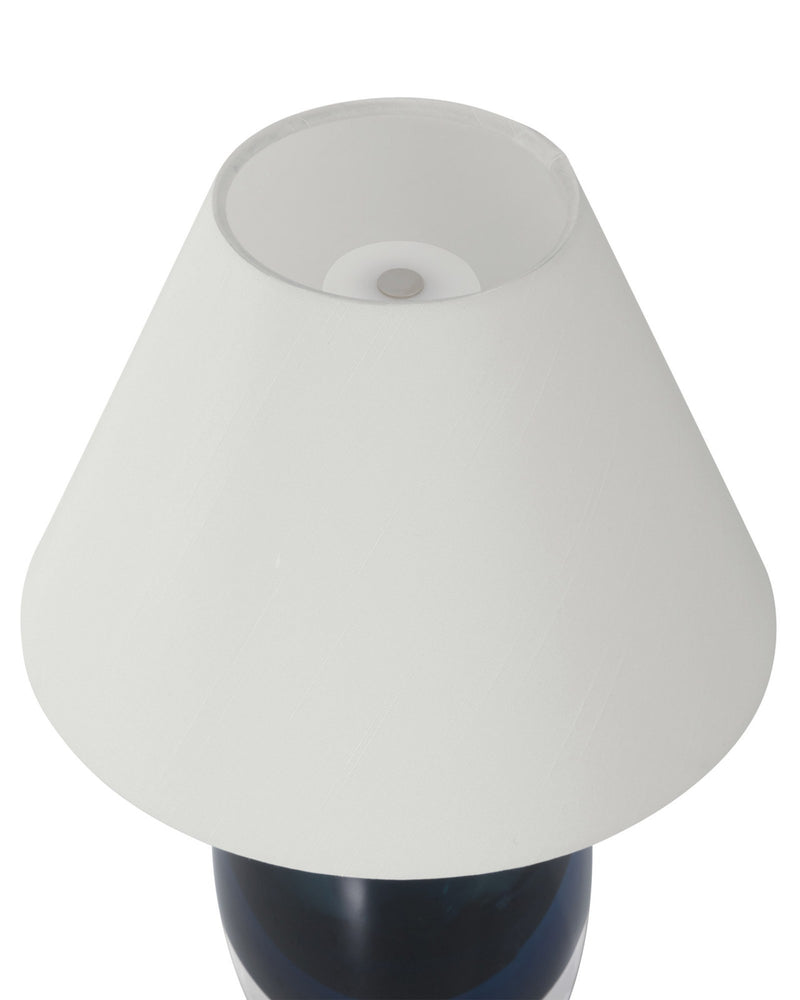 Danza Cordless Table Lamp in Blue / Clear / Polished NIckel